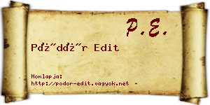 Pödör Edit névjegykártya